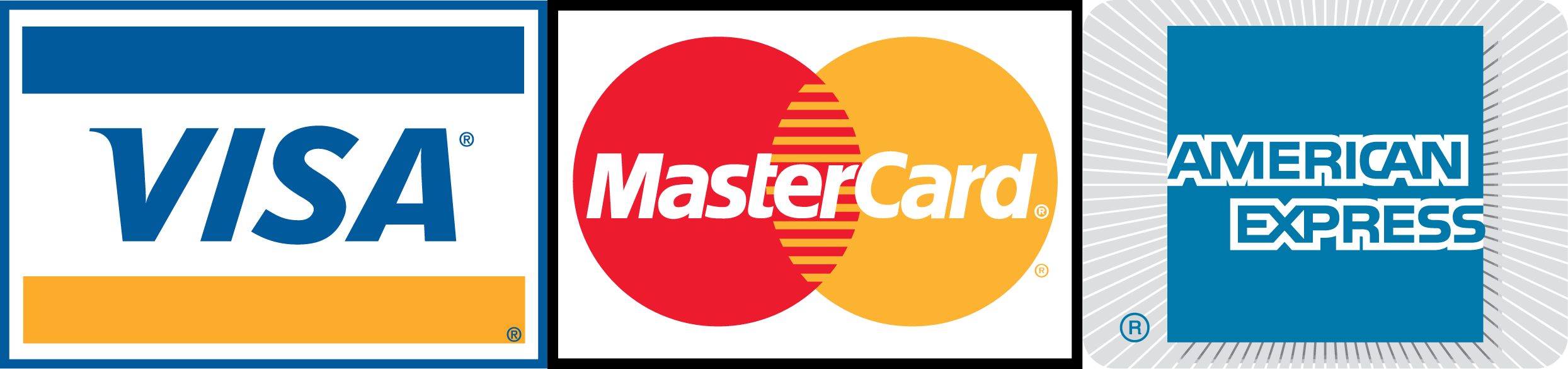 Visa, MasterCard, American Express